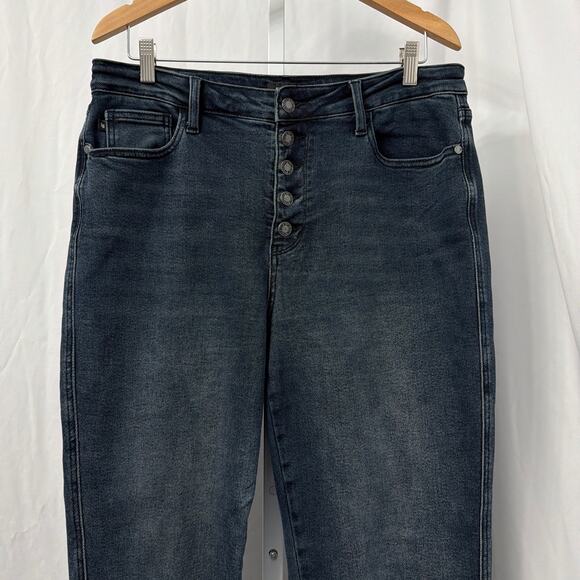 Judy Blue Womens Straight Fit Jeans Size 15/32 Button Fly Stretch Raw Hem - Picture 6 of 12